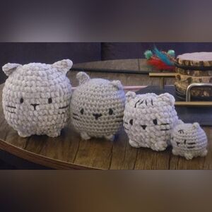 Mochi Gray Cat Plush Family